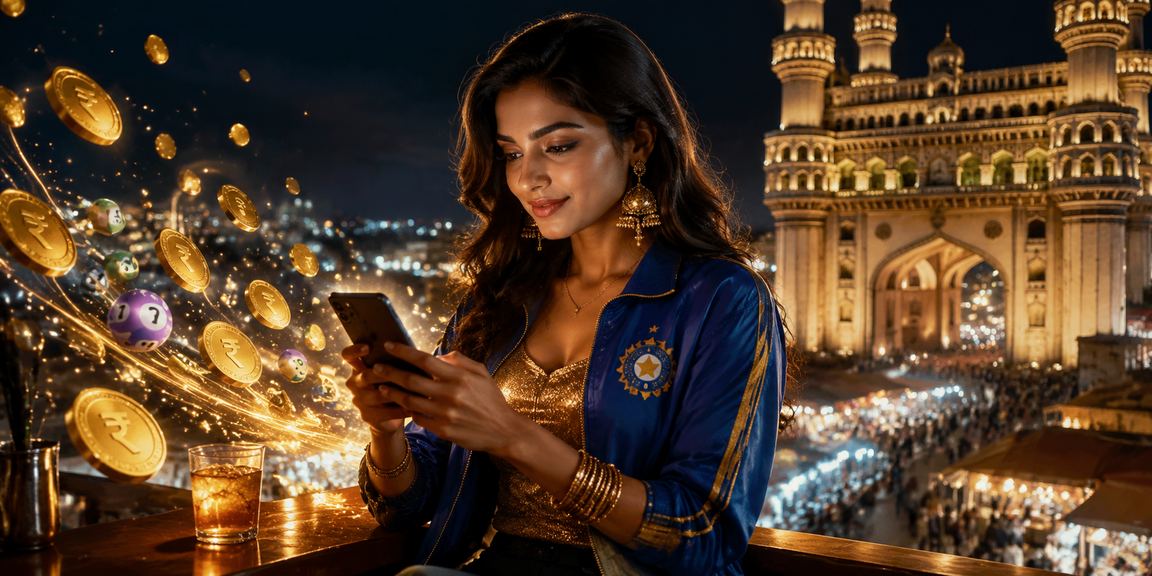 User checking cricket betting options in Hyderabad by the Charminar