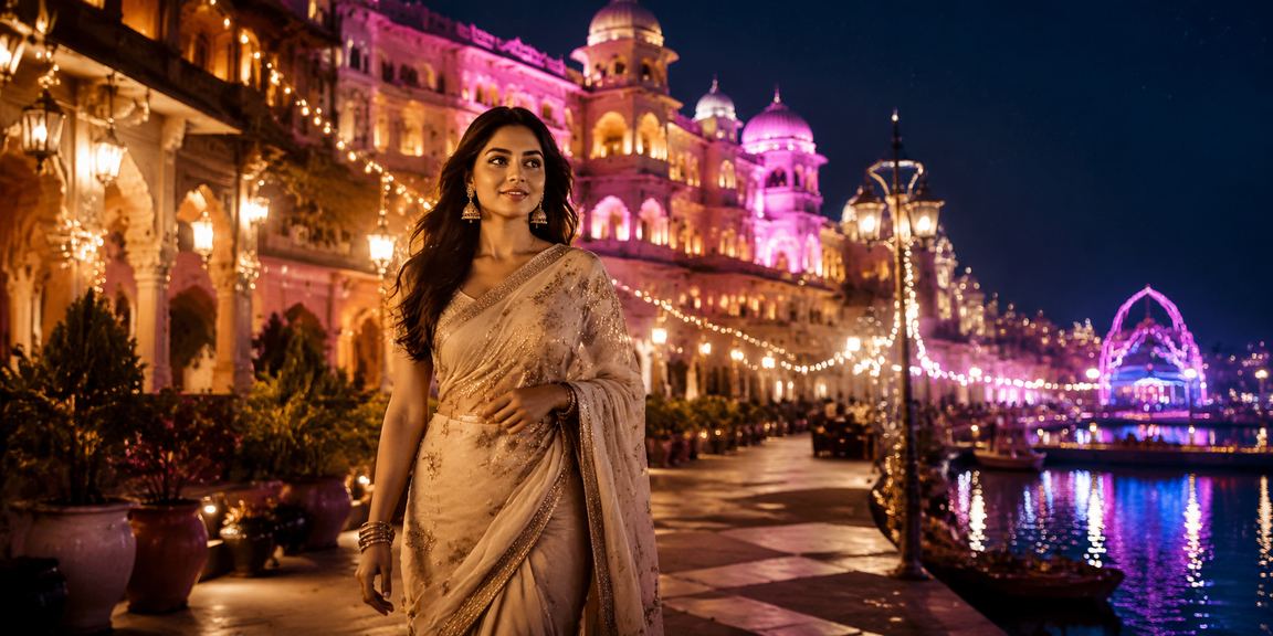 Bollywood-themed casino with colorful lights